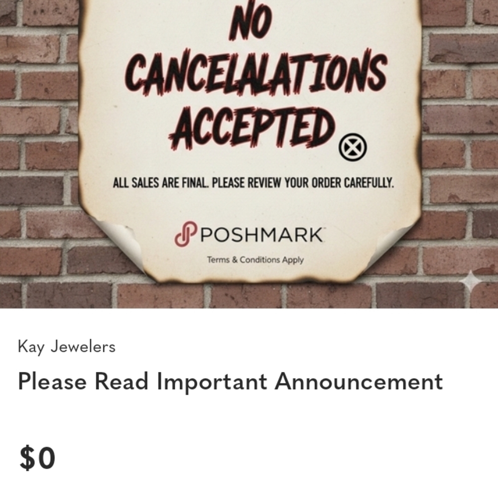 Kay Jewelers Vintage-Style Notice Sign in Cream and Red